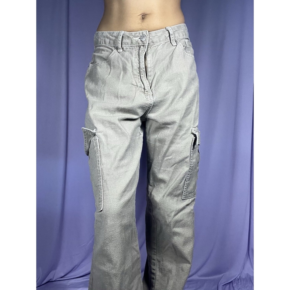 S.O.N.G Tan Wide Leg Cargo Pants Womens 7/28 Utility Outdoors Streetwear Skater